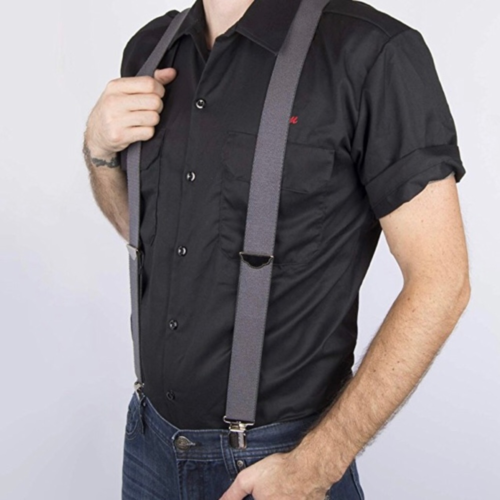 Dickies charcoal suspenders. NWOT
